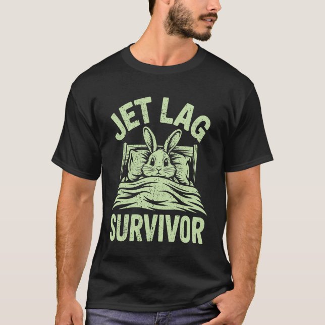 Humor om flygresor Jetlag överlevare T Shirt (Framsida)