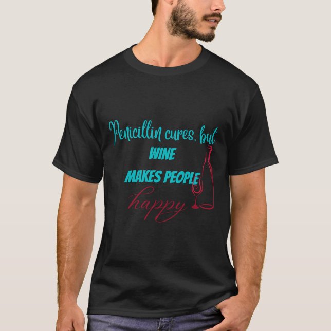 Humor Om Vin T Shirt (Framsida)