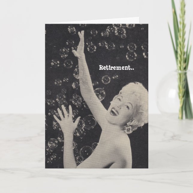 Humor Pension Champagne Dam spränger bubblorna Kort (Framsida)