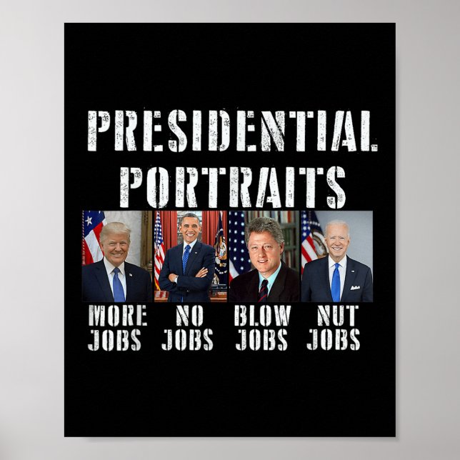 Humor president Porträtt Trump Obama Biden Cli Poster (Framsidan)