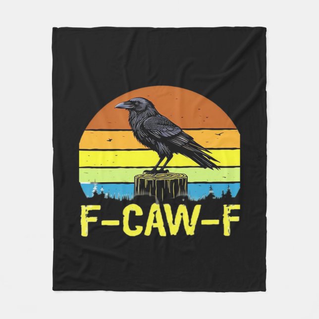 Humor Rolig Kråka F-Caw-F Gotisk Fleecefilt (Framsidan)