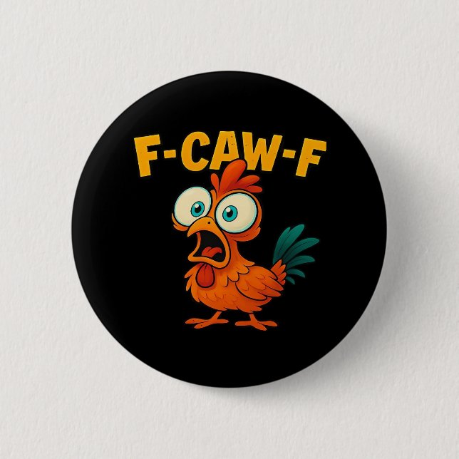Humor Rolig Kråka F-Caw-F Gotisk Knapp (Framsida)