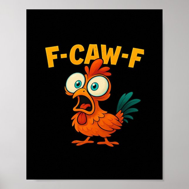 Humor Rolig Kråka F-Caw-F Gotisk Poster (Framsidan)