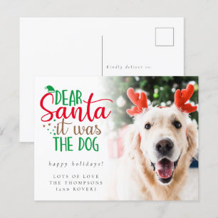Humor Santa det var Hund fotot Helgdag Vykort