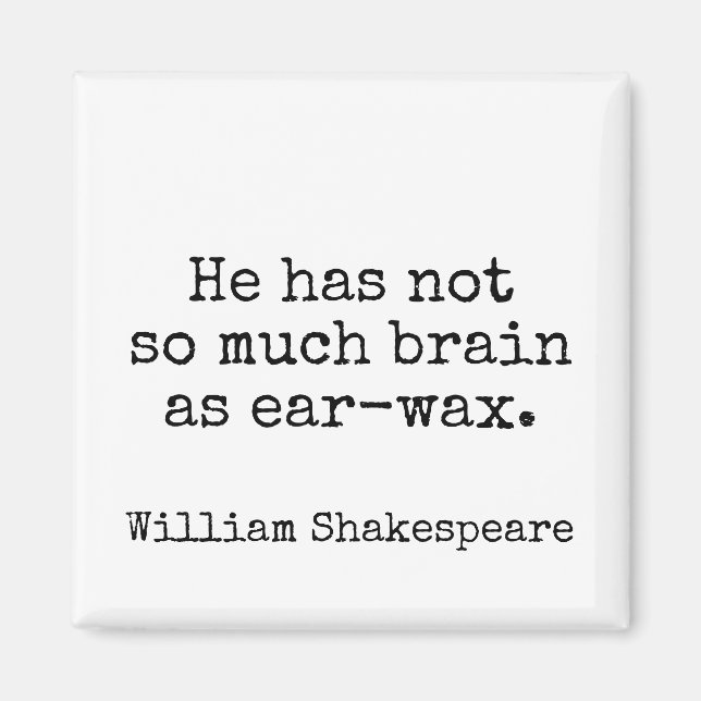 Humor Shakespeare Insult Literature Magnet (Framsidan)