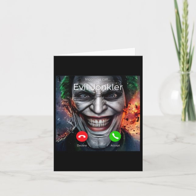 Humor Skräck Inkommande Samtal Från Onda Jonkler H Kort (Framsida)