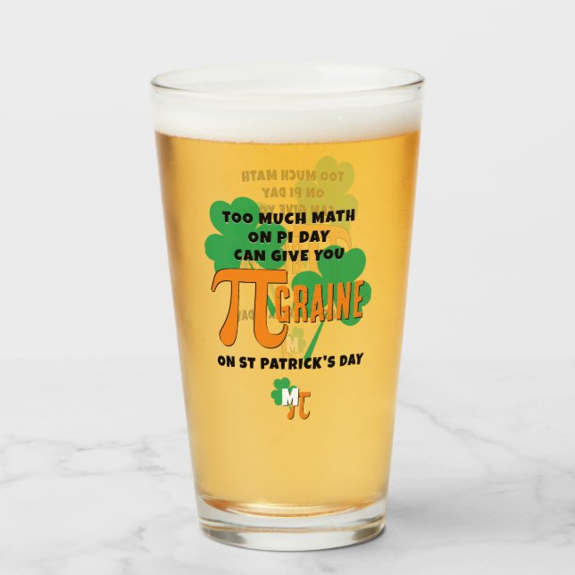 Humor St patrick's day Pi Day Math Monogram Glaskopp (Framsida fylld)