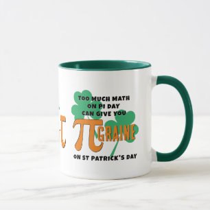 Humor St patrick's day Pi Day Math Monogram Mugg