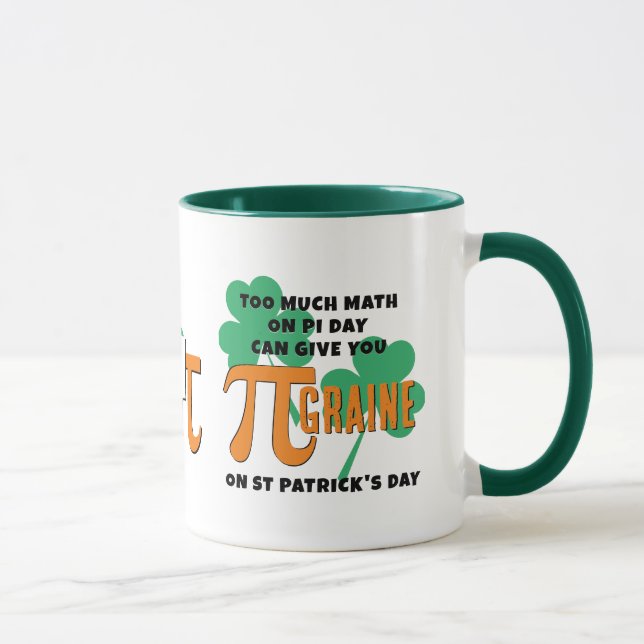 Humor St patrick's day Pi Day Math Monogram Mugg (Höger)