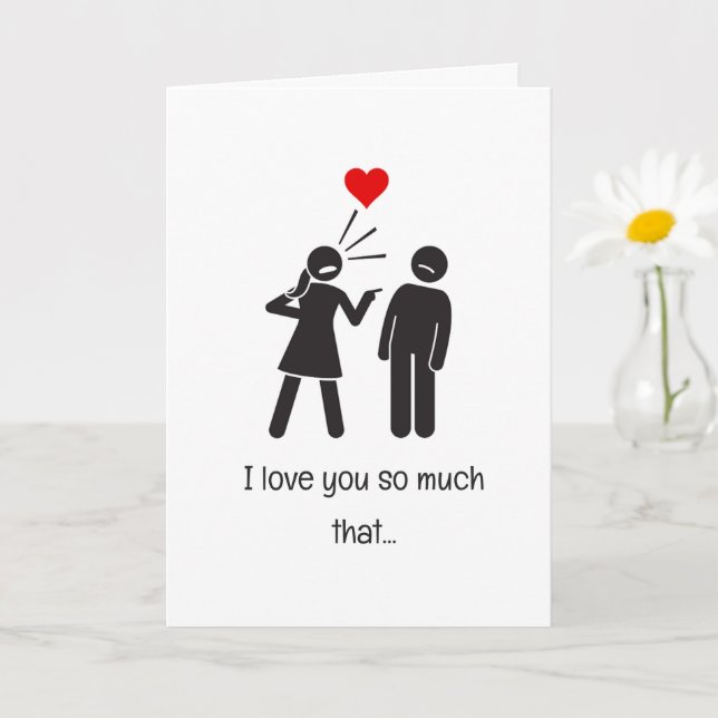Humor Stickman Couple Joke Funny Valentines day Kort (Liten växt)