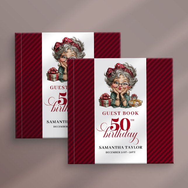 Humor style 50th woman birthday event guest book gästböcker (Humor style 50th woman birthday event guest book)