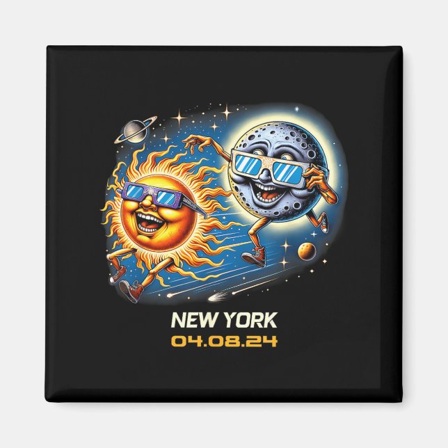 Humor Total solförmörkelse New York Ny Magnet (Framsidan)