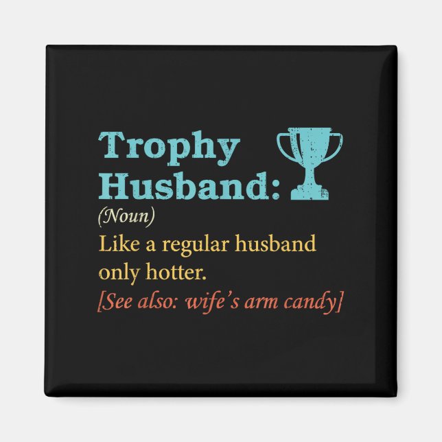 Humor Trophy Man Definition Make Definition Äkta M Magnet (Framsidan)
