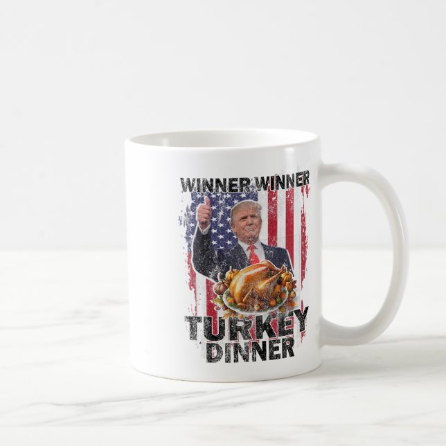 Humor Trump Vance Winner Winner Turkey Middag Thän Kaffemugg (Höger)
