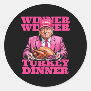 Humor Trump Winner Winner Turkey Dinner Funny Than Runt Klistermärke