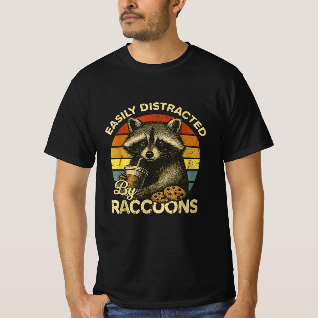 Humor Unhinged And Feral Raccoon Cowboy Trash  T Shirt (Framsida)