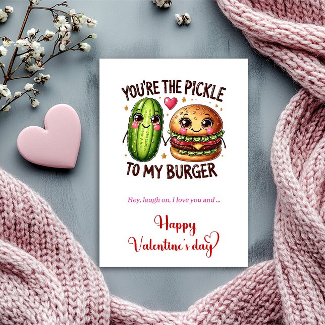 Humor Valentine Card with Silly Food Characters Julkort (Humor Valentine Card with Silly Food Characters)