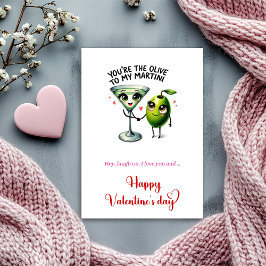 Humor you are the olive to my martini Valentine's  Julkort