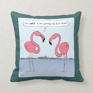 Humoral Rosa Flamingos Tecknad - Corny Joke Kudde