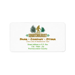 Humoral sasquatch, Bigfoot Adressetikett