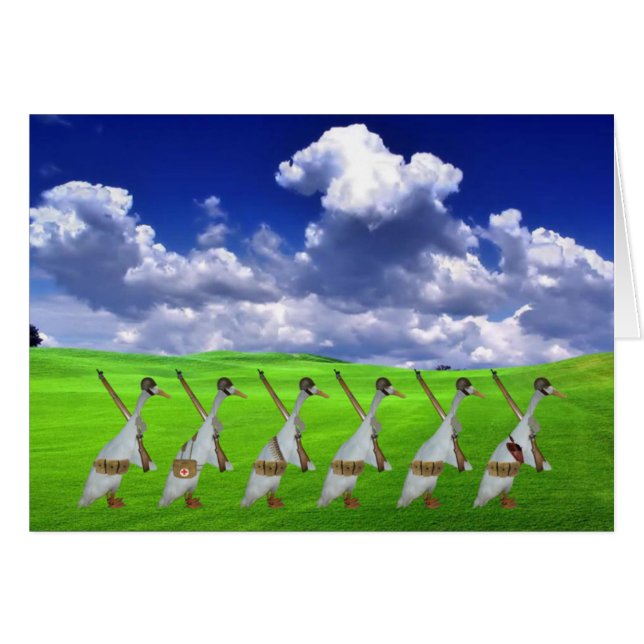 Humoral springer anka hälsningskort (Framsidan Horizontal)