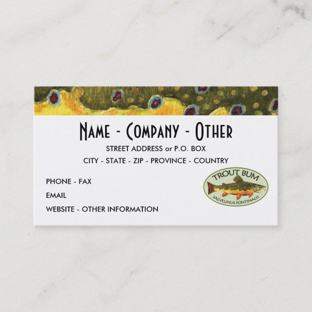 Humoralt regnfiske visitkort (Framsida)