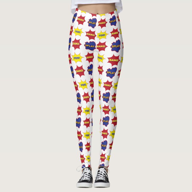 Humorboktext bubblar leggings (Framsida)