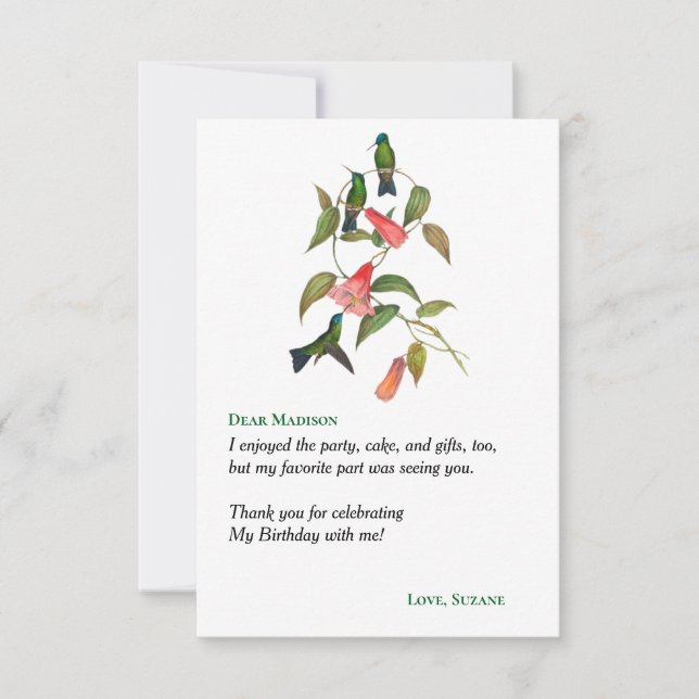 Humörfåglar Blommigt Utandning Tanddagen Party Tack Kort (Framsida)