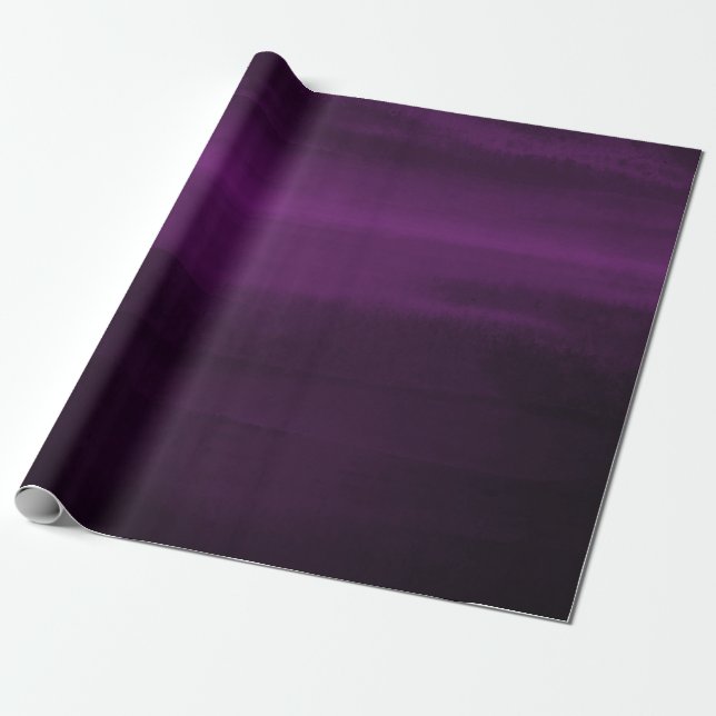 Humörigt Lila Plommon Modern Akvarell Chic Elegant Presentpapper (Utrullad)