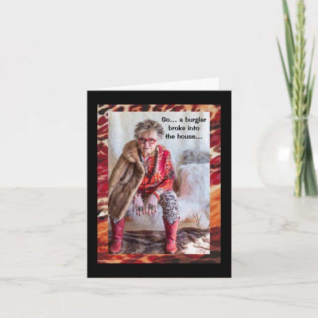 Humoriserad katt som hanterar tjuv kort (Framsida)