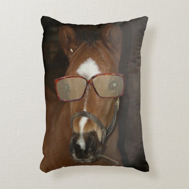 Humoriserad kokning av hästar Foal Rökning Cigar D Prydnadskudde (Framsidan(Vertikal))