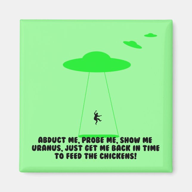 Humoriserad kycklingborrning magnet (Framsidan)