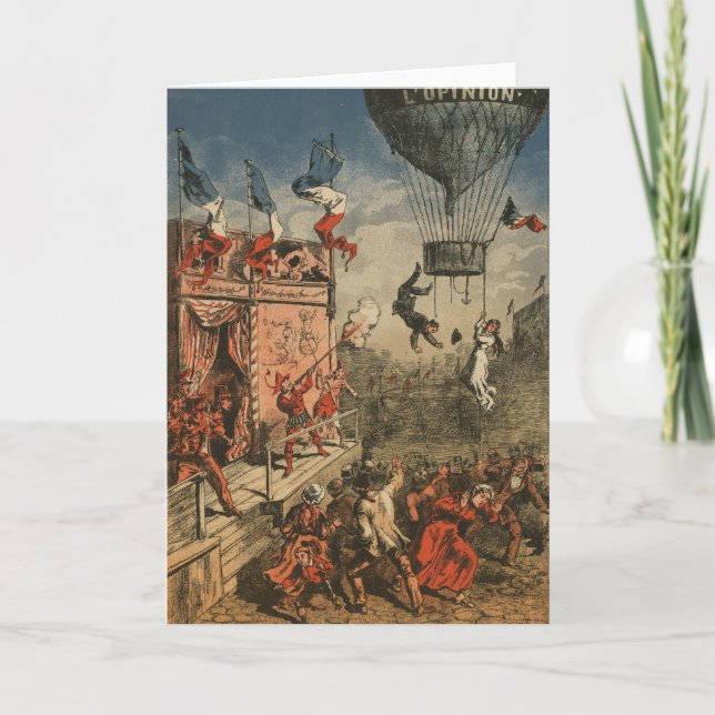 Humoriserad utskrift av en teatralisk utförare kort (Framsida)