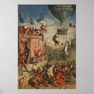 Humoriserad utskrift av en teatralisk utförare poster