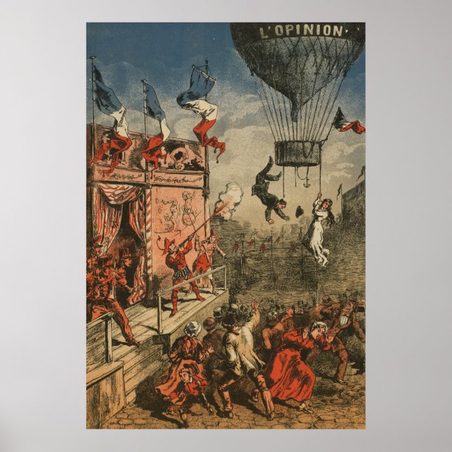 Humoriserad utskrift av en teatralisk utförare poster (Framsidan)