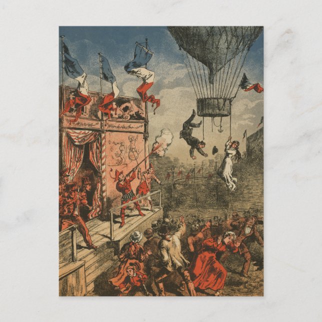 Humoriserad utskrift av en teatralisk utförare vykort (Framsida)