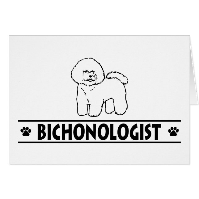 Humoriserade bichon Frise OBS Kort (Framsidan Horizontal)