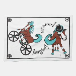 humoriserade hästar kökshandduk