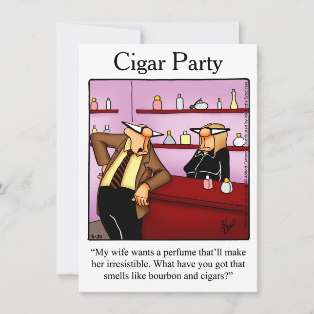 Humoriserade inbjudningar till Cigar Party (Framsida)