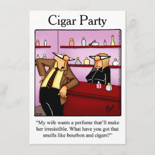 Humoriserade inbjudningar till Cigar Party