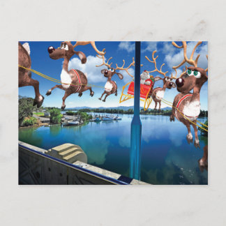 Humoriserade postkort för jultomtens pilgrimsfärd helg vykort