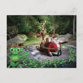 Humoriserade postkort för jultomtens pilgrimsfärd helg vykort