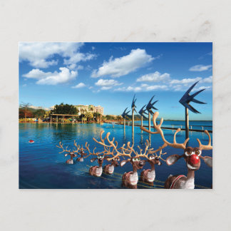 Humoriserade postkort för jultomtens pilgrimsfärd helg vykort