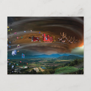 Humoriserade postkort för jultomtens pilgrimsfärd helg vykort