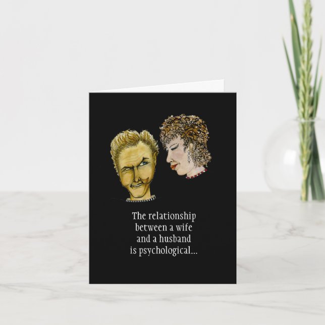 Humoriserade relationer mellan makar och hälsnings kort (Framsida)