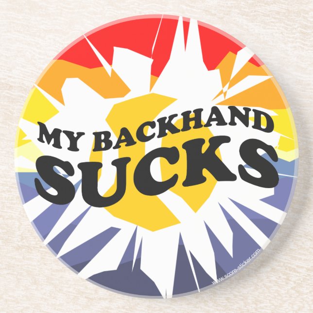 Humoriserade tennispresenter Funny Personlig Under Underlägg Sandsten (Framsidan)