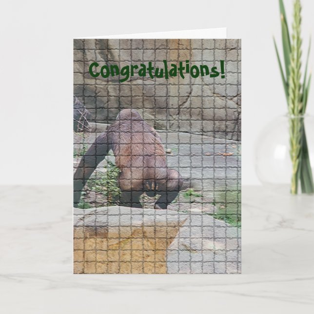 Humoriserat födelsedagskort, "Dåligt manderat Ape" Kort (Framsida)