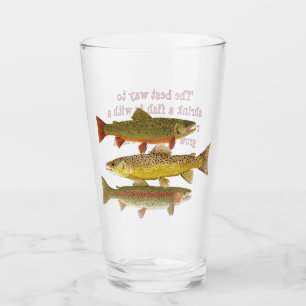 Humoriserat ölglas med öring glaskopp