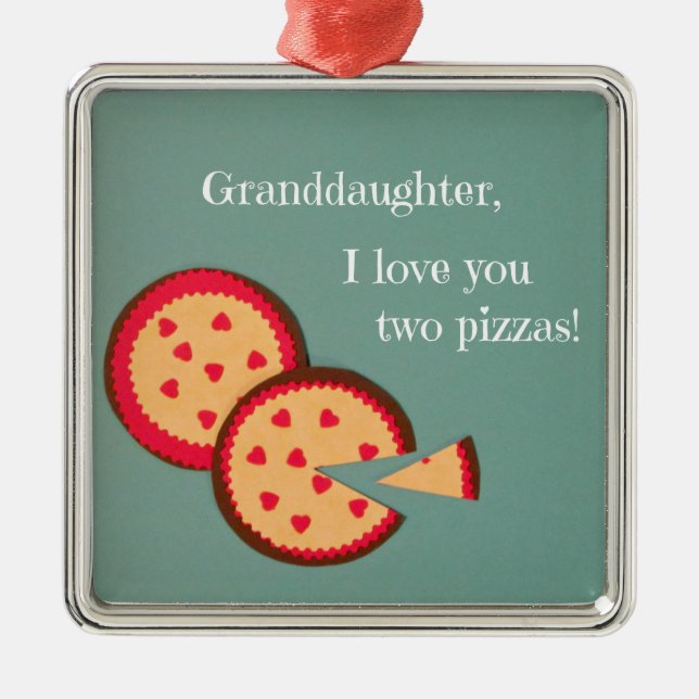 Humoriserat Valentine-meddelande för mordotter Julgransprydnad Metall (Framsidan)