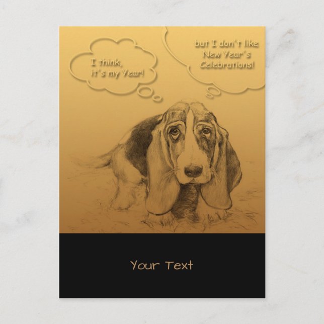 Humorisont vietnamesiskt Hund År V vykort (Framsida)